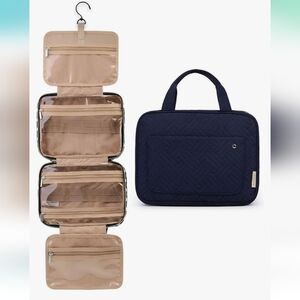 BAGSMART Toiletry Bag Travel Bag with hanging hook Navy Blue